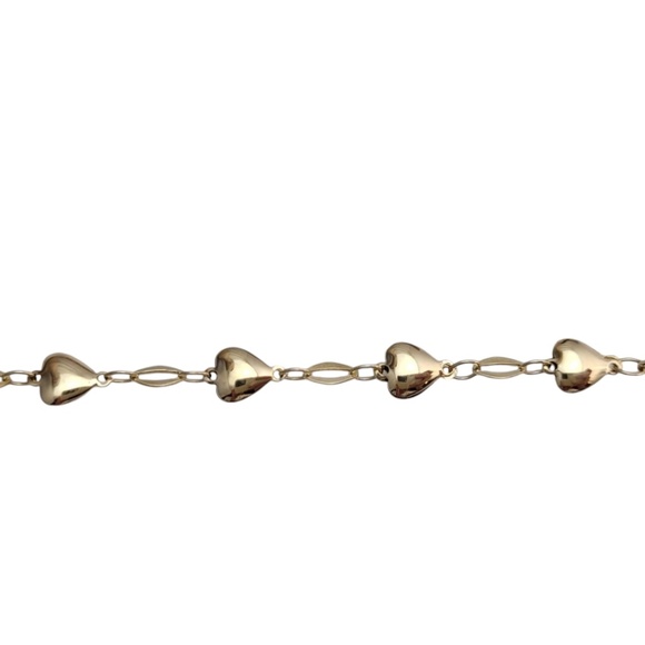 14K Yellow Gold Heart Link Bracelet #21058 - Picture 2 of 6